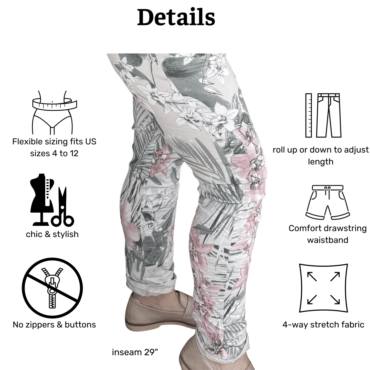 Pastel Palm Italian Magic Pants Pastel Palm Italian Magic Pants