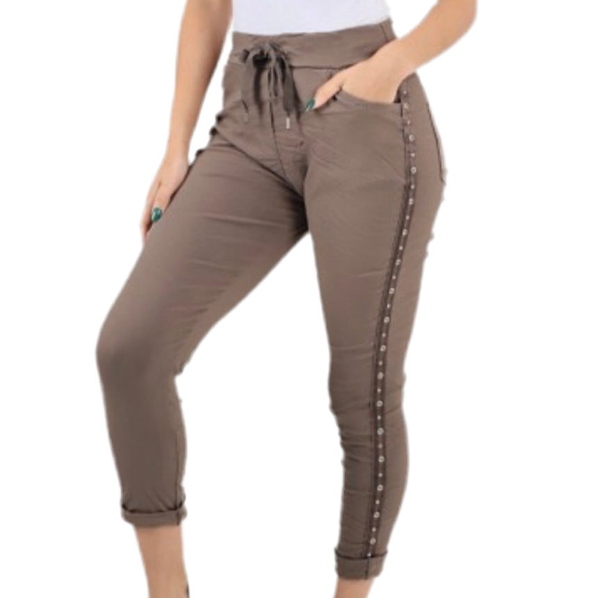 * BEST SELLER *  Studs & diamante Italian magic pants