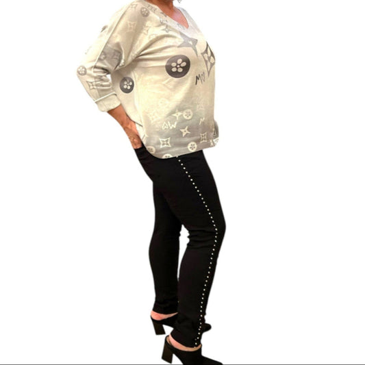 Rhinestones And Lace Italian Magic Pants