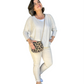 Beige Italian Magic Pants With a Subtle Chic Glam Side Panel