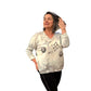 Lightweight fine knit printed top