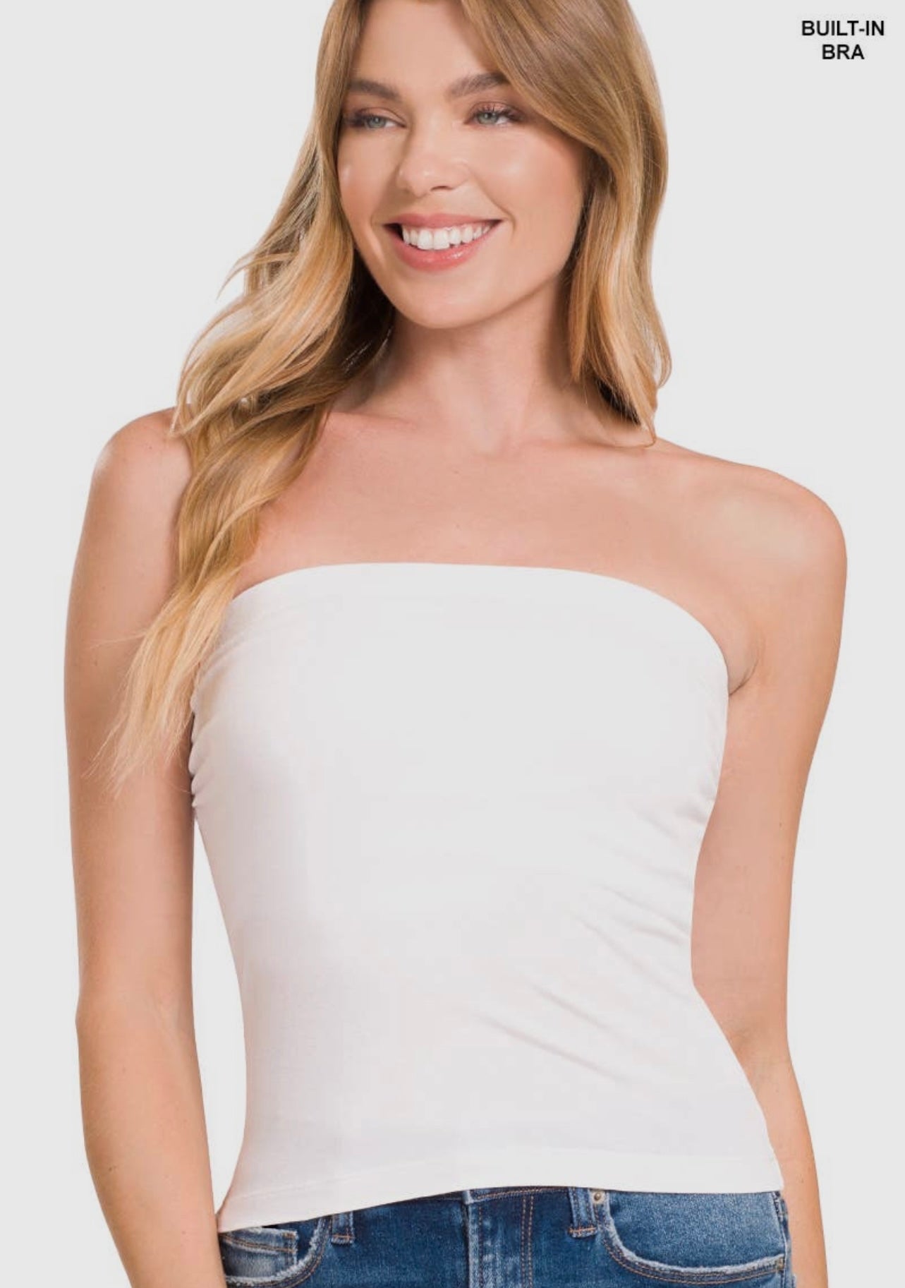 Premium cotton built-in-bra tube top