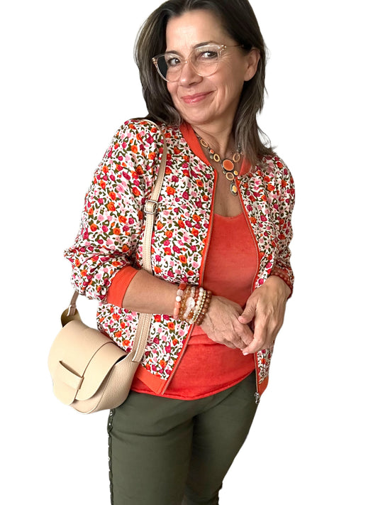 Floral bomber jacket