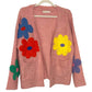 Floral Applique Open Cardigan