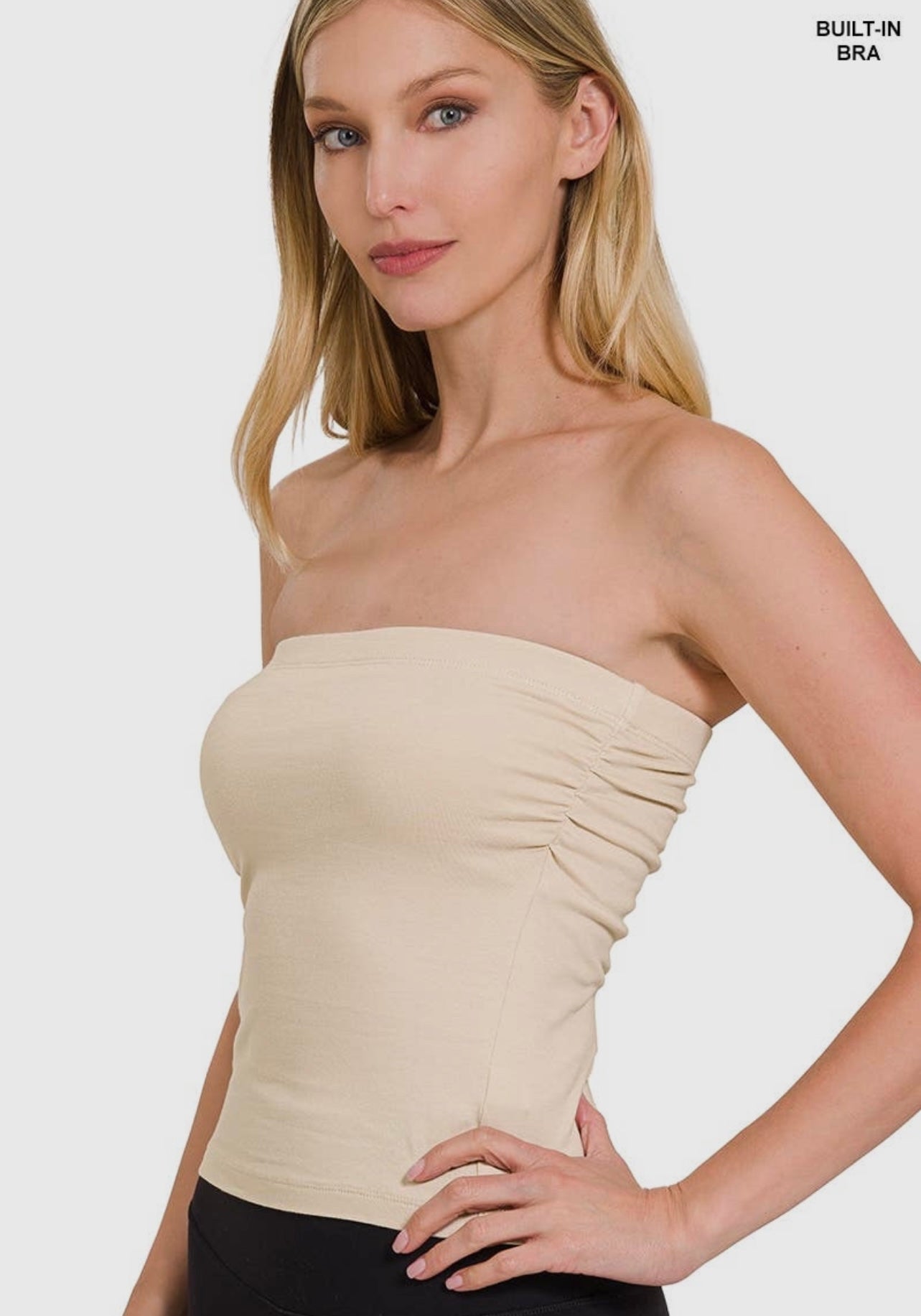 Premium cotton built-in-bra tube top