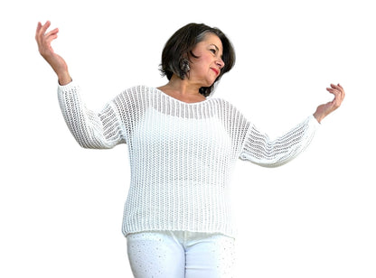 Breezy Crochet V-Neck Top