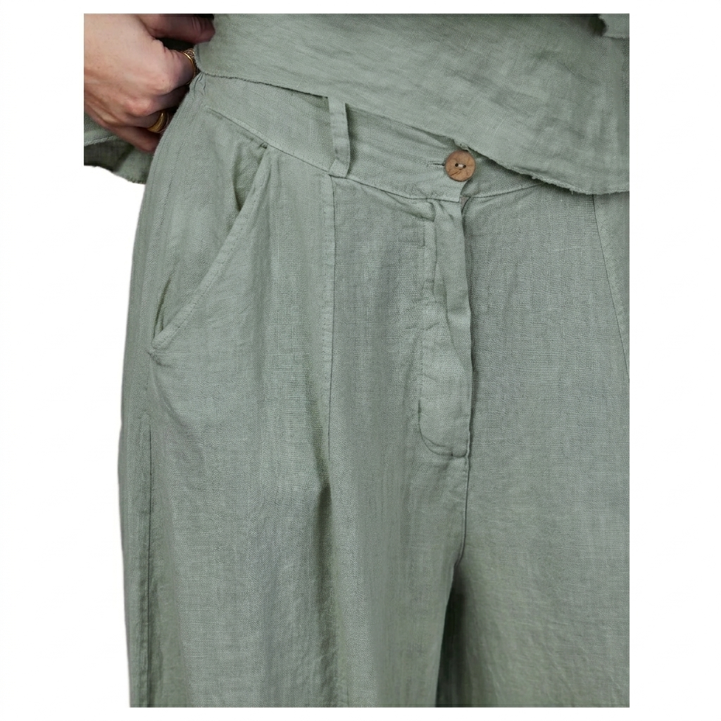 Barrel Style Flowy Linen Pants
