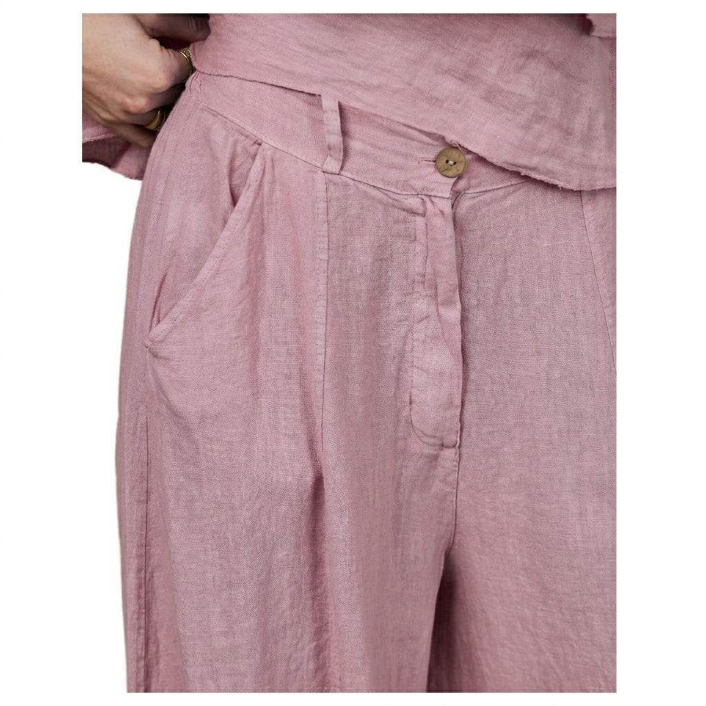 Barrel Style Flowy Linen Pants