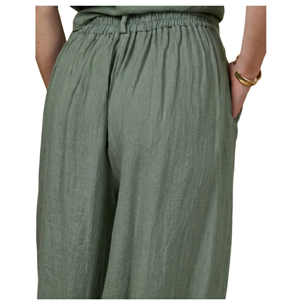 Barrel Style Flowy Linen Pants