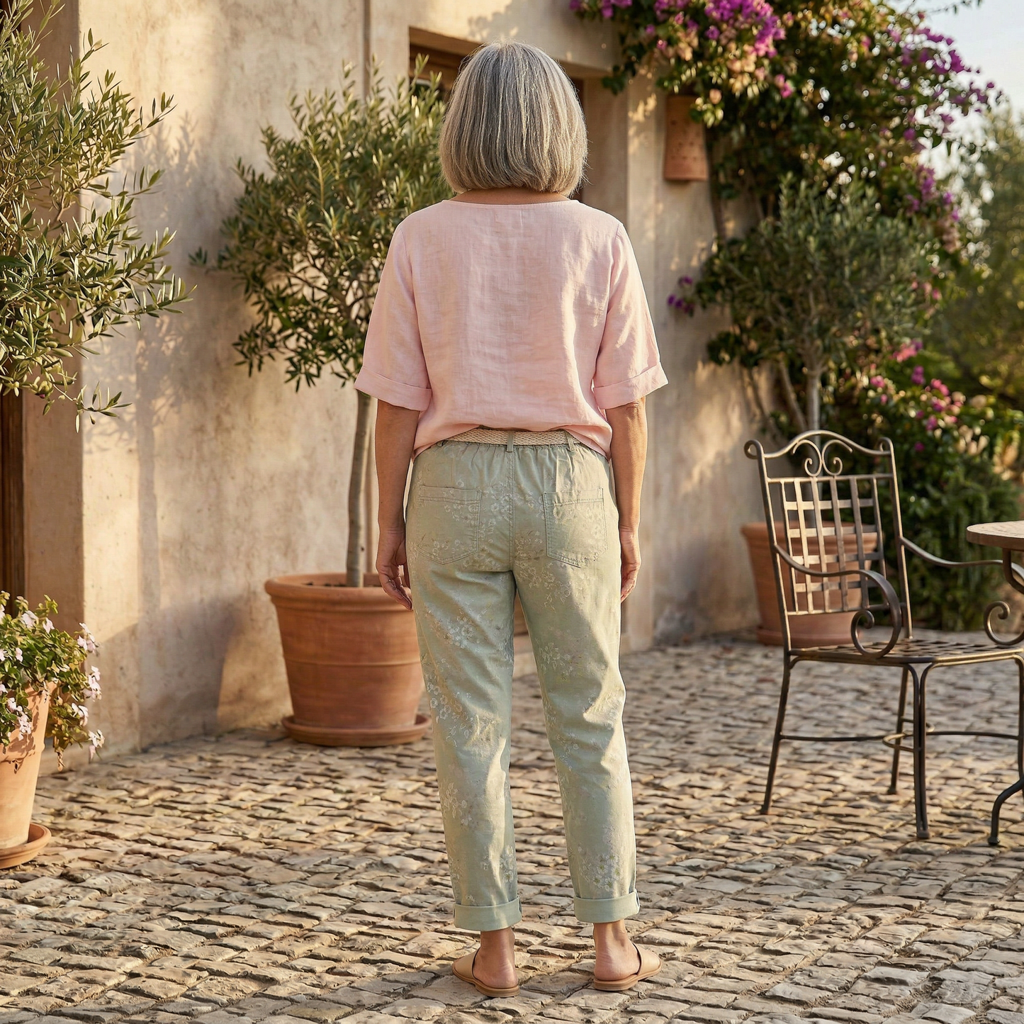 Softly Floral - Tulip Cut Italian Magic Pants