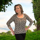 Taupe leopard print rib top