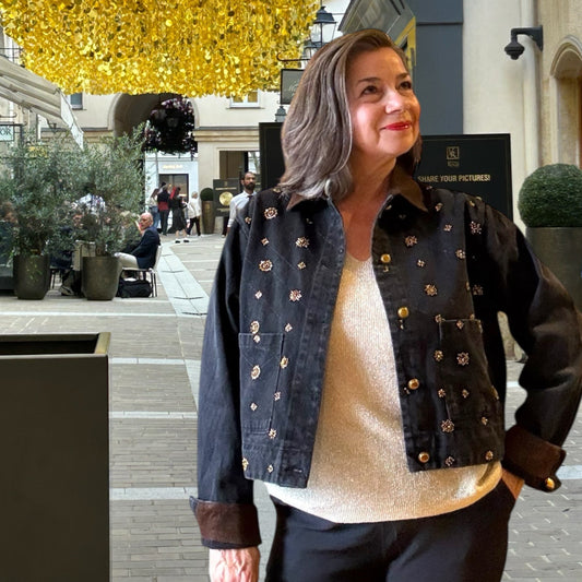 Luxe Black Denim Jacket