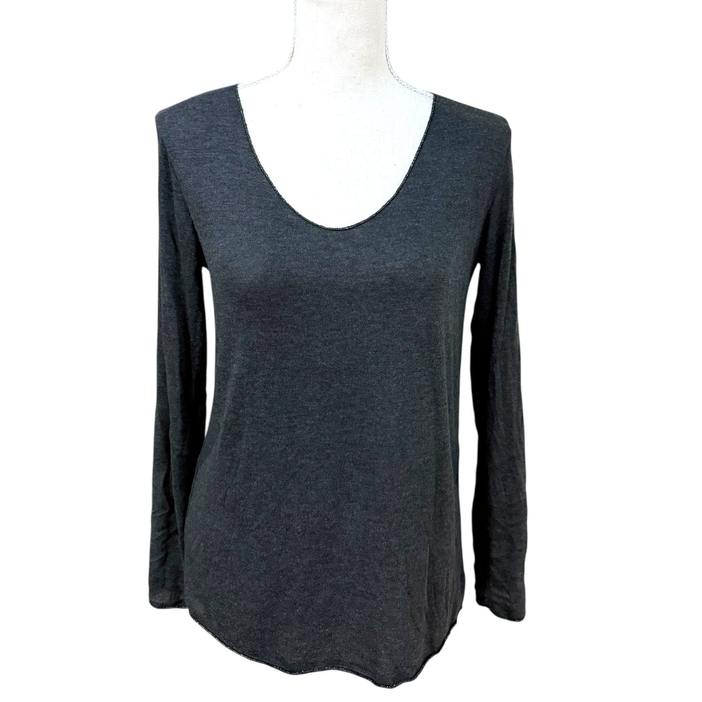 Soft Long Sleeved Top With Metallic Trim *BEST SELLER*