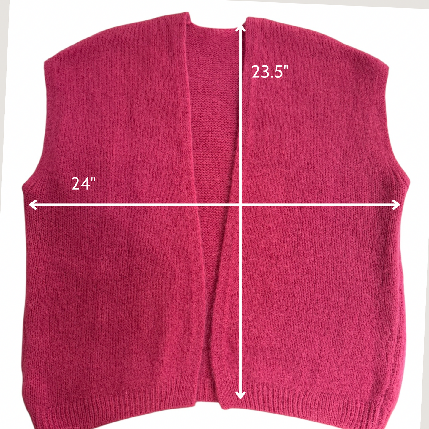 Vintage Rose Kid Mohair Sleeveless Cardigan