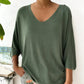 Fine knit 3/4 bat sleeve sweater