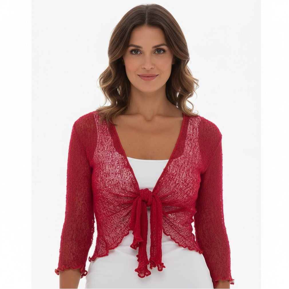 Delicate mesh woven shrug