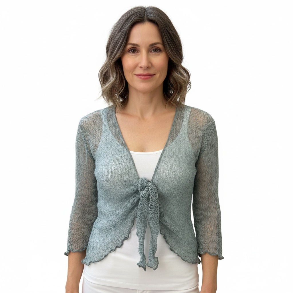 Delicate mesh woven shrug