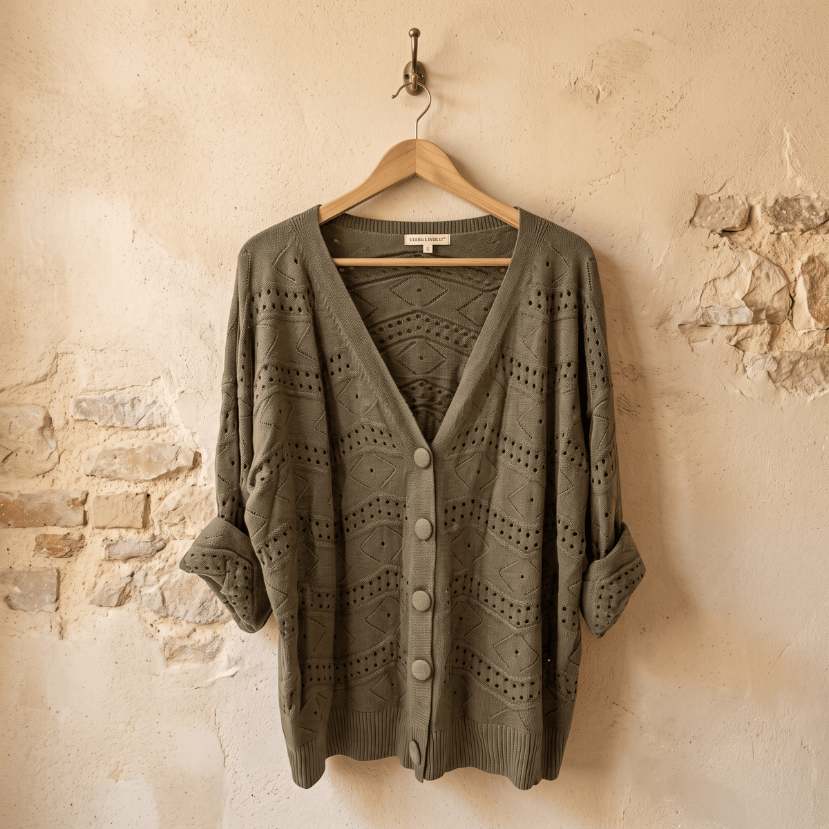 Olive Pointelle Cardigan Olive Pointelle Cardigan