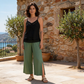 Flo Linen Capri Pants With A Side Slit *BEST SELLER*