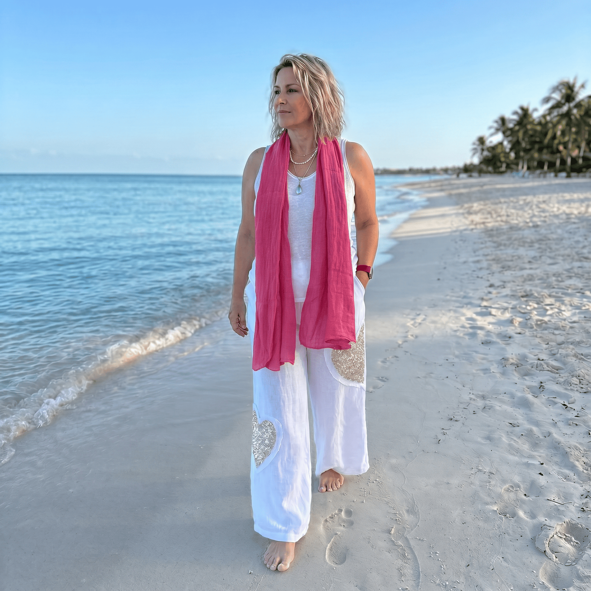 Linen Scarf Sheer Linen Gauze Scarf | 100% European Flax | Vikolino