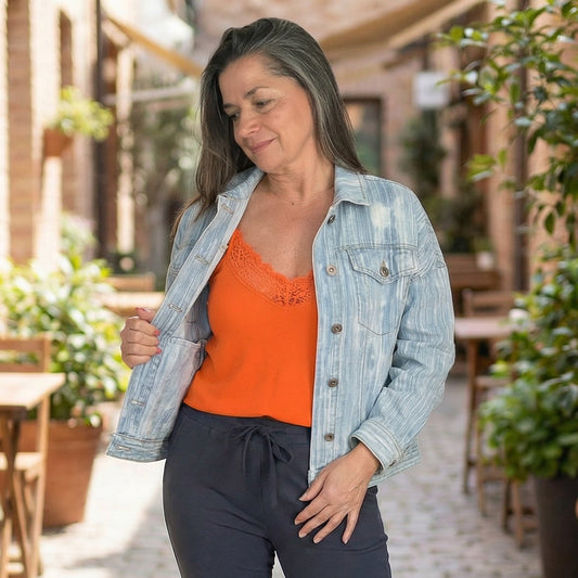 Textured Denim Jacket