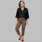 Chic Leopard Print Italian Magic Pants