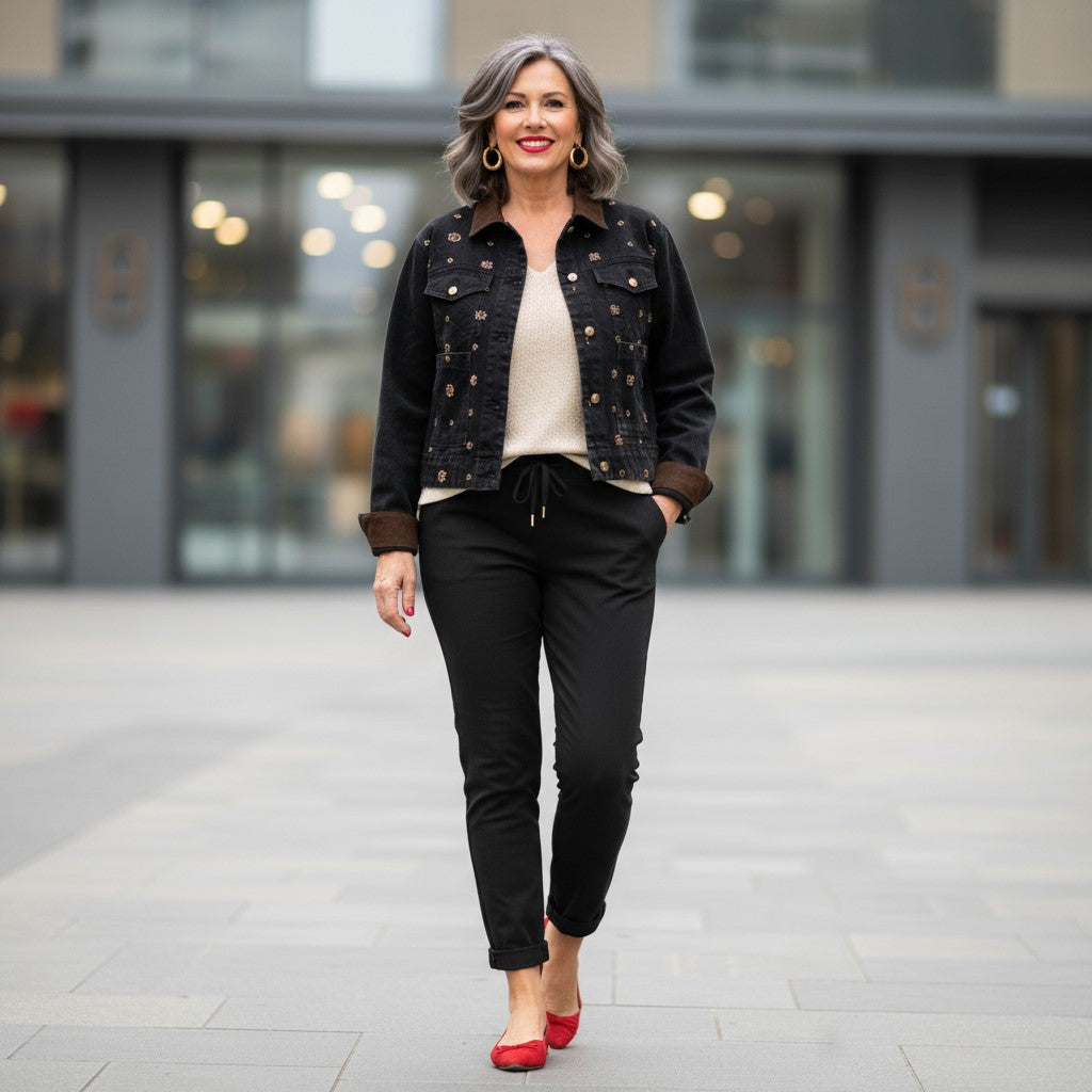 Luxe Black Denim Jacket