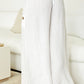 White Linen Palazzo Pants With Button Detail