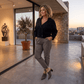 Dark Taupe Snake Print Italian Magic Pants Dark Taupe Snake Print Italian Magic Pants