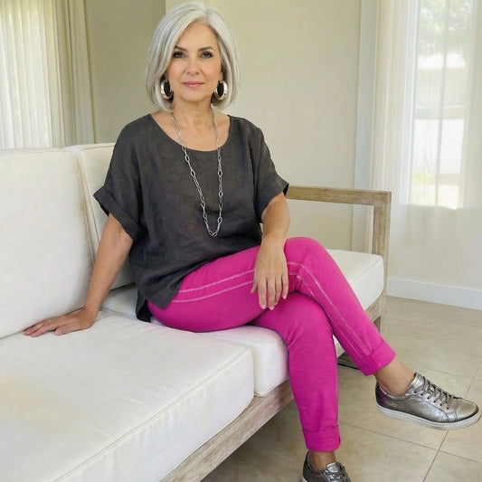 Italian Magic Pants With a Subtle Chic Glam Side Panel