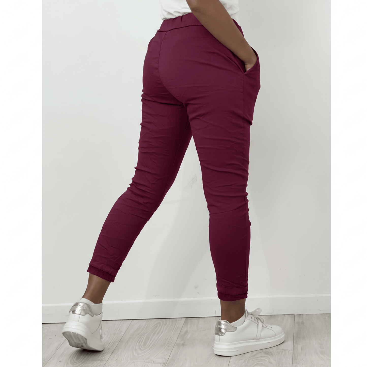 Italian Magic Pants - Solid Colors Women's Italian Stretch Pants Solid Color Drawstring One Size 4-12