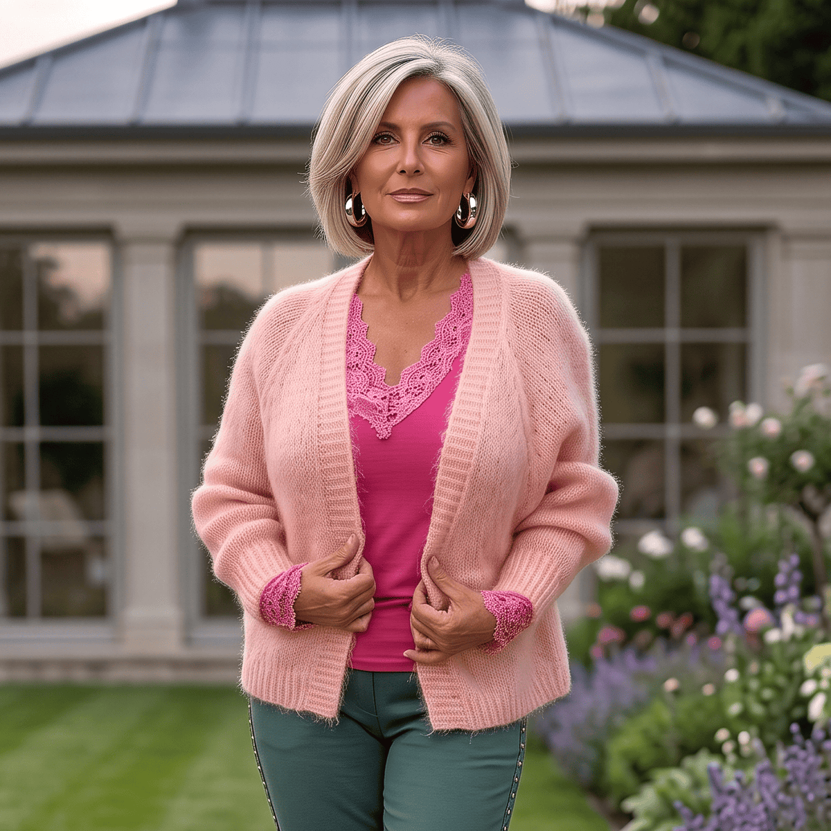 Whisper Pink Mohair Cardigan Whisper Pink Mohair Cardigan