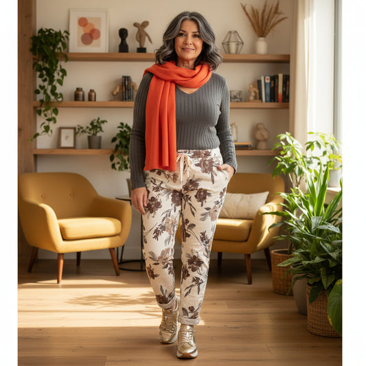 Floral Ember Italian Magic Pants