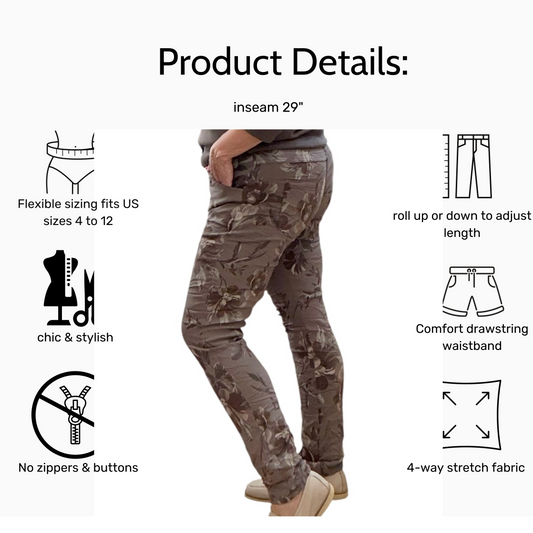 Floral Ember Italian Magic Pants