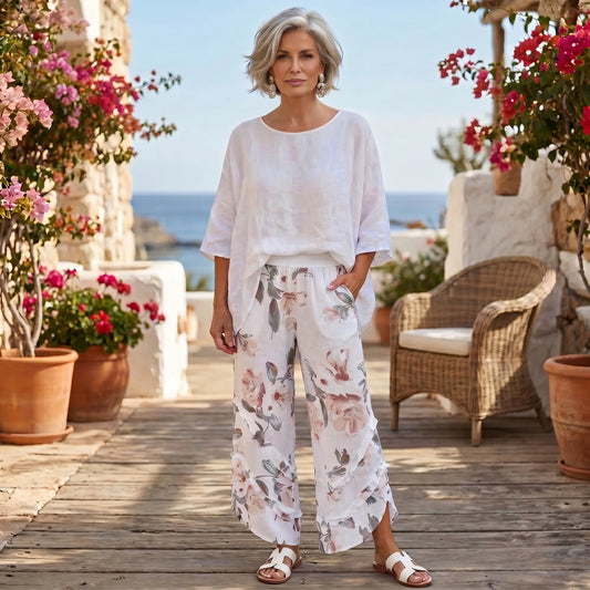 The Fiorella Linen Pants Women's Italian Linen Pants Lightweight Comfortable Summer One Size