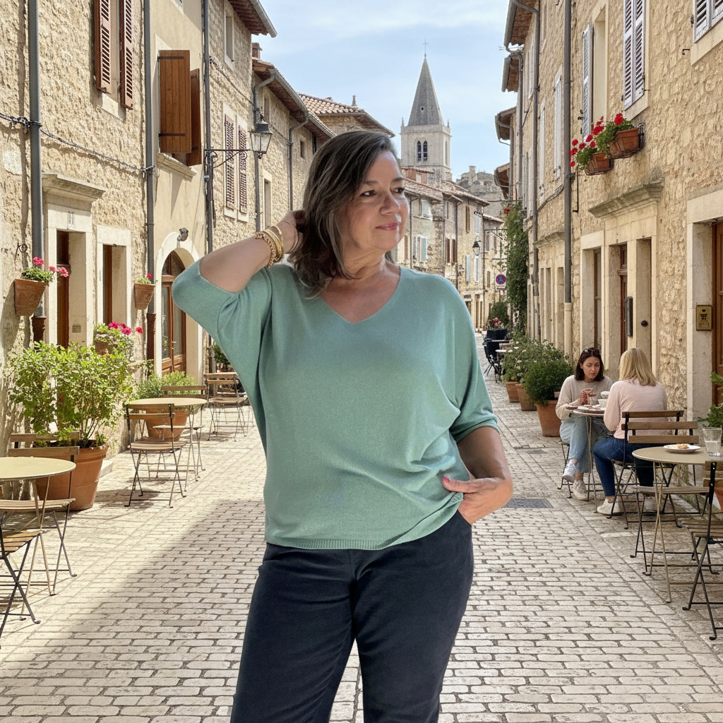 Essential 3/4 bat sleeve sweater