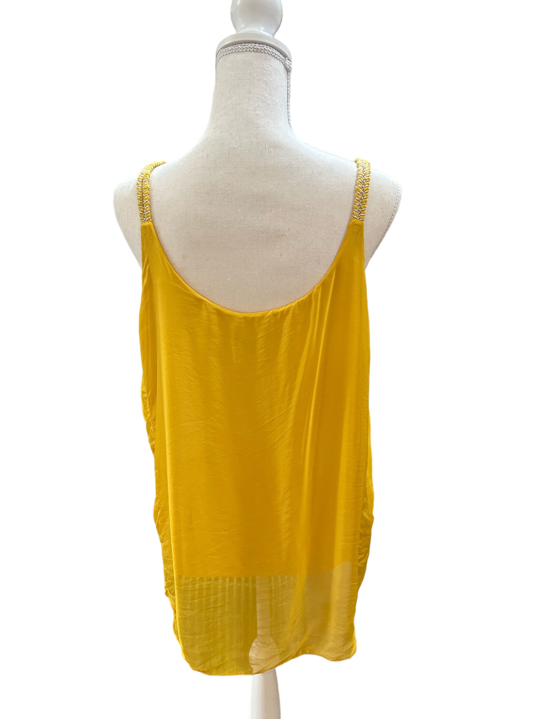 Melania embroidered silk tank top