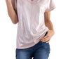 Two tone V neck t-shirt with faux pocket