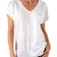 Two tone V neck t-shirt with faux pocket Two-Tone V-Neck T-Shirt with Faux Pocket - Chic & Versatile