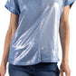 Two tone V neck t-shirt with faux pocket