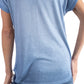 Two tone V neck t-shirt with faux pocket
