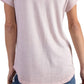 Two tone V neck t-shirt with faux pocket