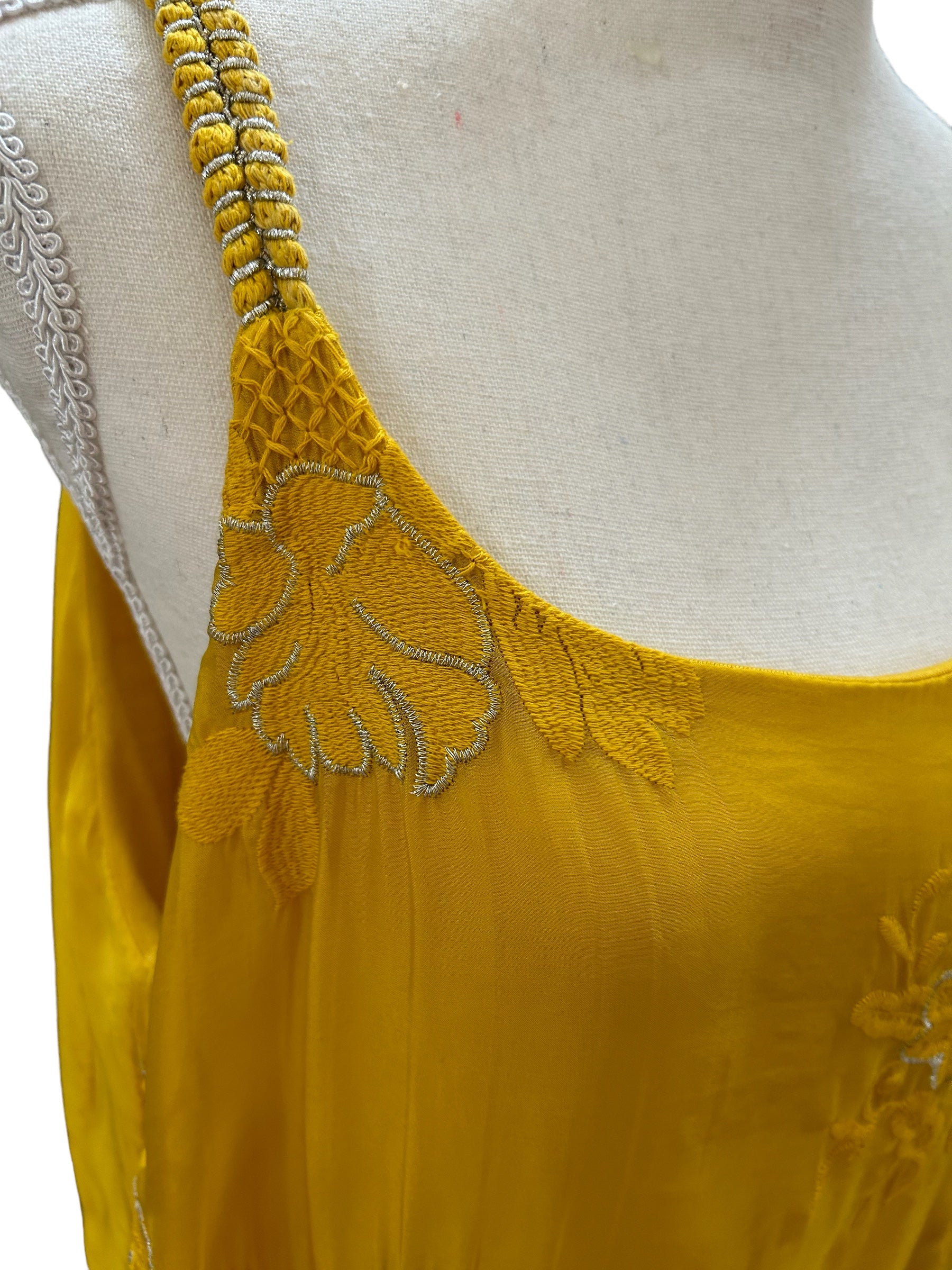 Melania embroidered silk tank top