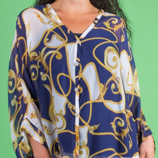 Angelo baroque silk blouse