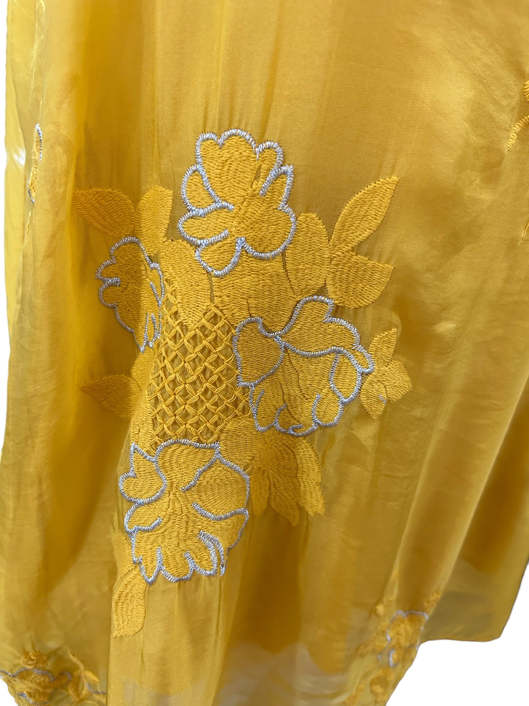 Melania embroidered silk tank top