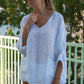 Sheer (gauze) linen V top