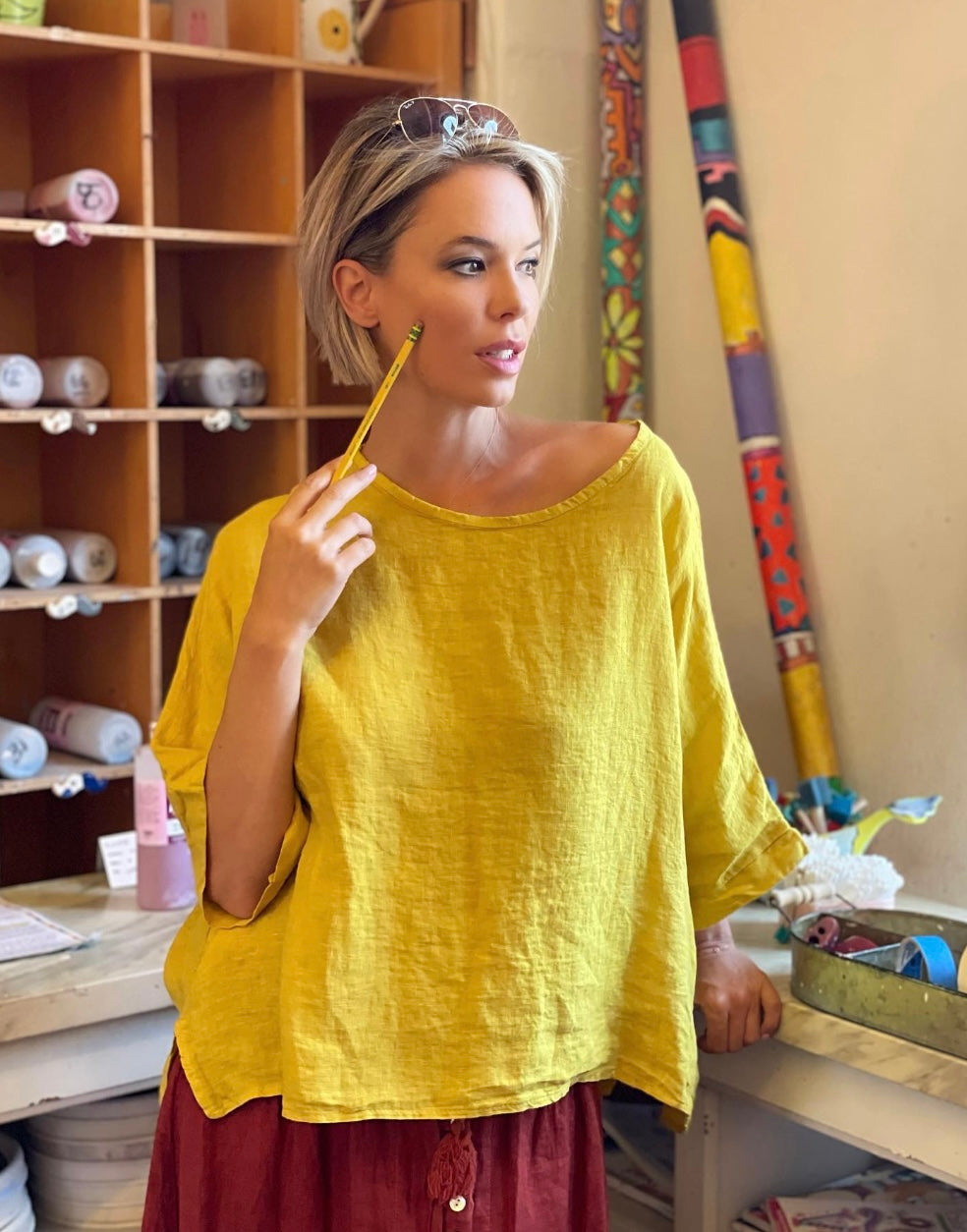Lucia linen blouse