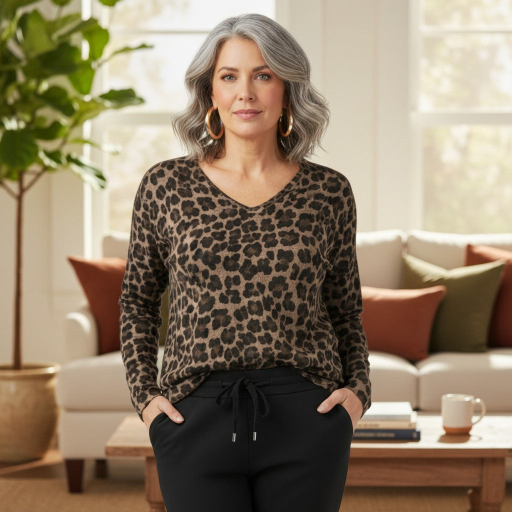 Bold Leopard V-Neck