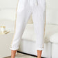 Gold Sequin Side Stripe Drawstring White Linen ants