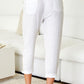 Gold Sequin Side Stripe Drawstring White Linen ants